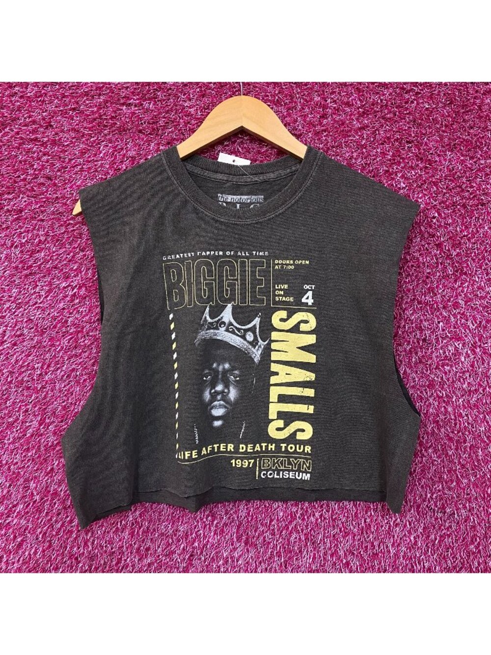The Notorious B.I.G. Biggie Smalls Life After Death Tour Sleeveless Crop Tee XS